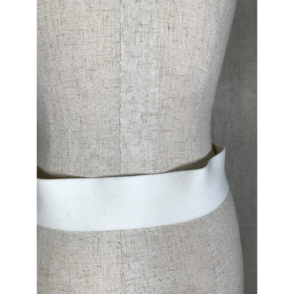 Vintage Statement Belt Womens Gold Accent White Elastic Waist 90s‎ Retro Wide